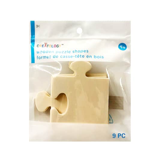 12 Packs: 9 ct. (108 total) Wooden Puzzle Shapes by Creatology&#x2122;